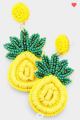 Pineapple Seed Bead Earrings